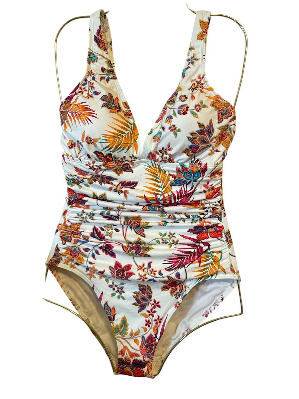 Lauren Ralph Lauren Jacobean Floral Ruched One-Piece Swimsuit
